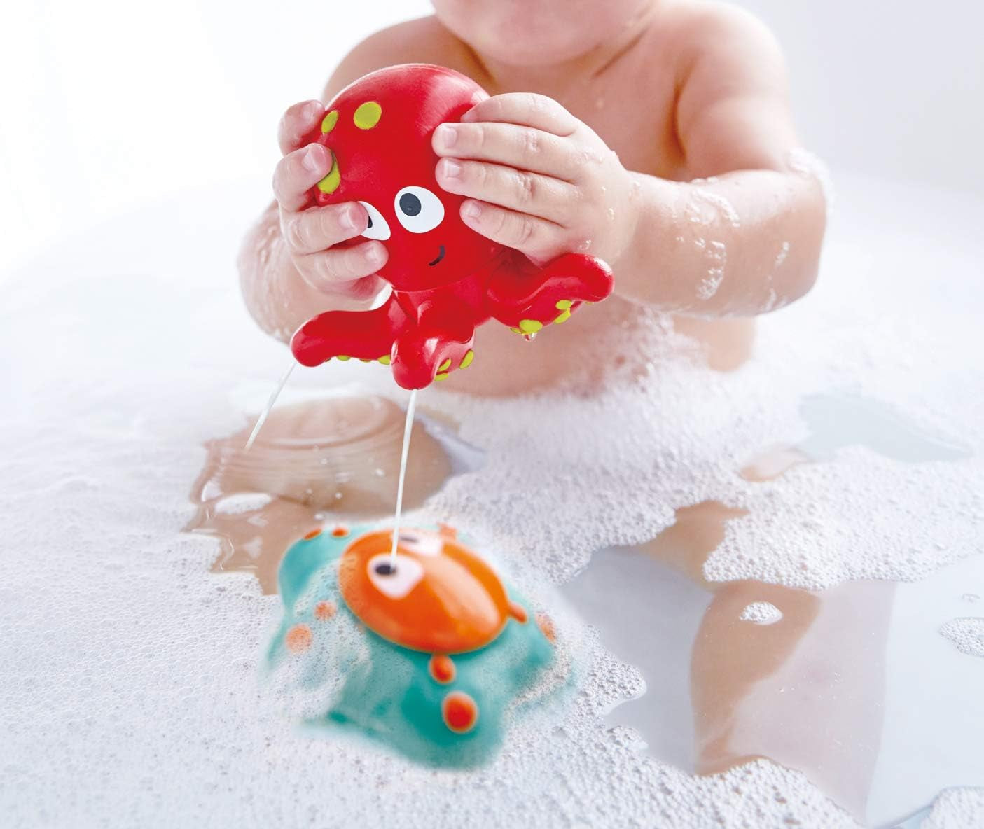 Ocean Floor Squirters | Colorful Baby & Toddler Bath Toys, Colorful Baby & Toddler Bath Toys, Silicone and Non-Toxic Set, Water Spouting and Suction, Octopus & Starfish