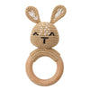 BPA Free Baby Wooden Teether Crochet Cartoon Baby Rattle Toys Wooden Ring Rodent Toys Mobile Gym Kids Newborn Educational Toys