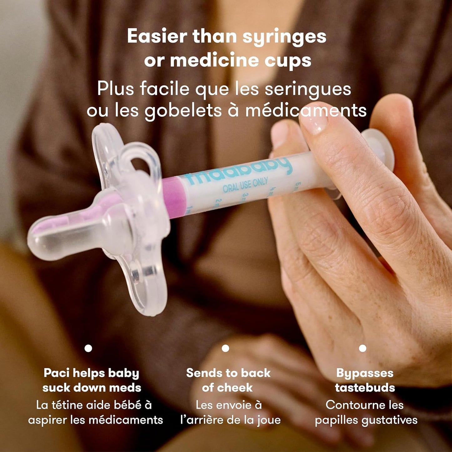 Medicine Pacifier, Medi  Medicine Syringe & Accu-Dose Pacifier, Baby Medicine Dispenser for Mess & Fuss Free Use