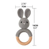 BPA Free Baby Wooden Teether Crochet Cartoon Baby Rattle Toys Wooden Ring Rodent Toys Mobile Gym Kids Newborn Educational Toys