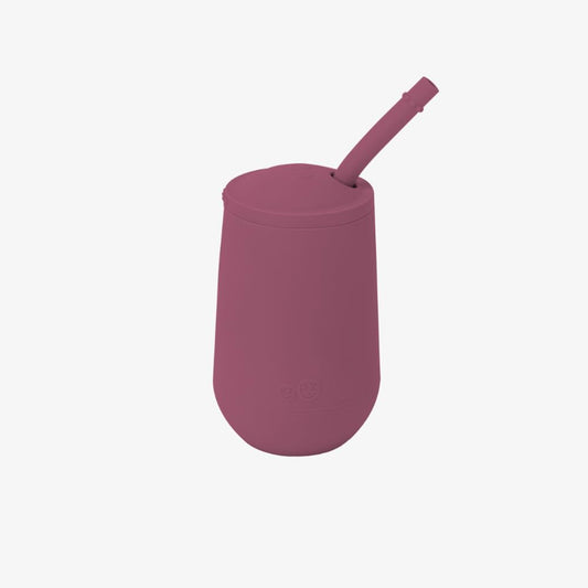 Happy Cup + Straw Training System (Mauve)- 100% Silicone Training Cup for Toddlers + Preschoolers - Designed by a Pediatric Feeding Specialist - 24 Months+