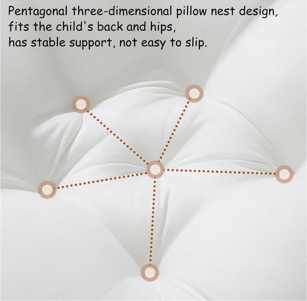 Multifunctional Nest Lounger Pillow with Removable Cotton Cover - Ultra-Soft Support for Home, Office & Travel (White)