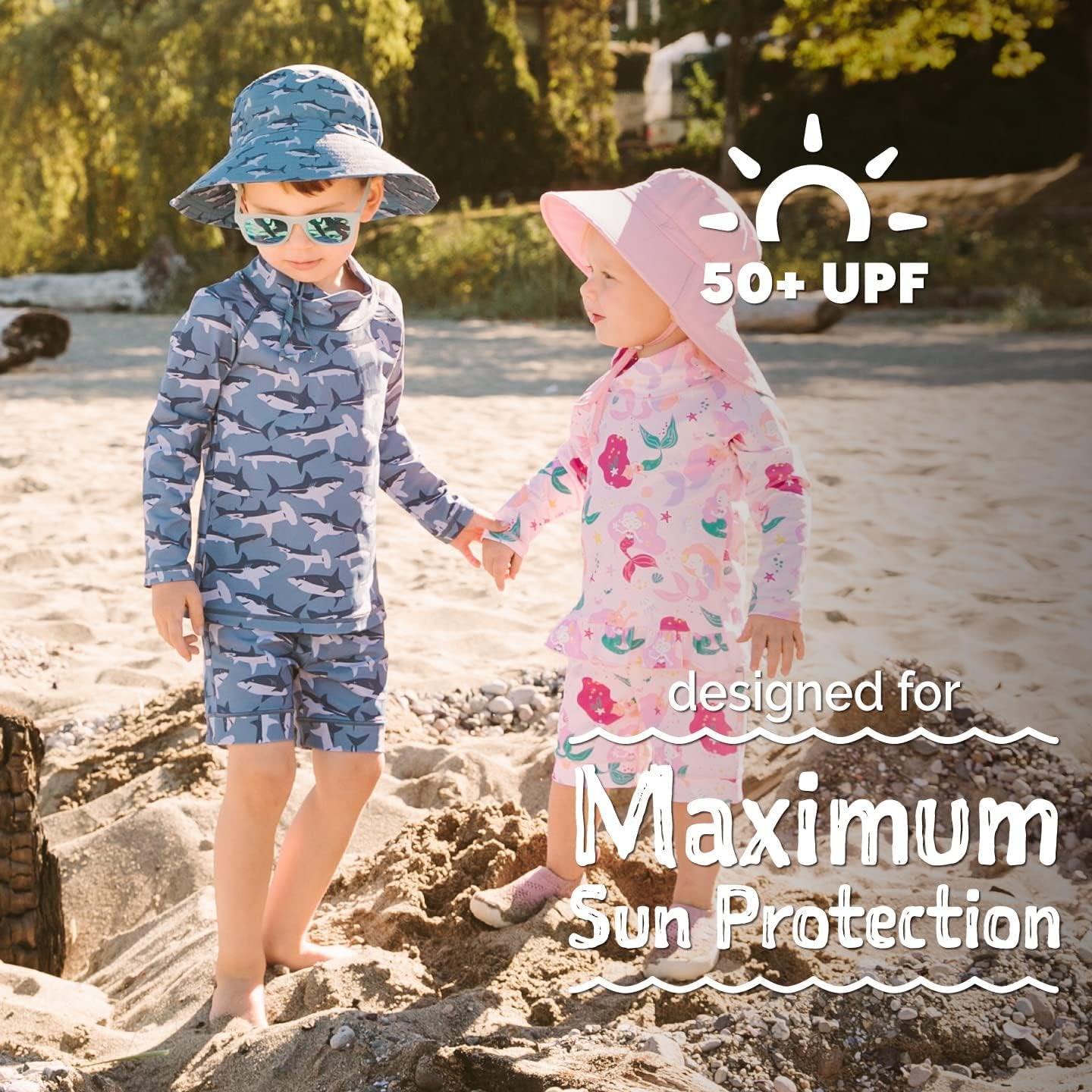 Long Sleeve 2-Pc UV Swim-Suit Set with Shorts (Baby, Toddler, Kids)