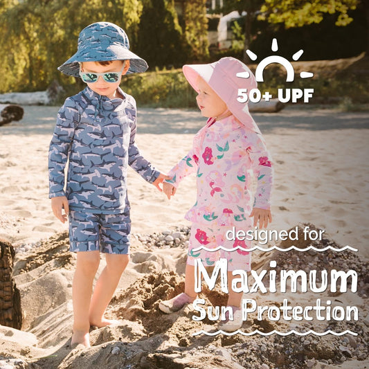Long Sleeve 2-Pc UV Swim-Suit Set with Shorts (Baby, Toddler, Kids)