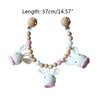 OOTDTY Crochet Elk Bunny Rattle Toys Wooden Baby Pram Clip Baby Gym Stroller Hanging Pendant Newborn Crib Mobile Rattle Toys