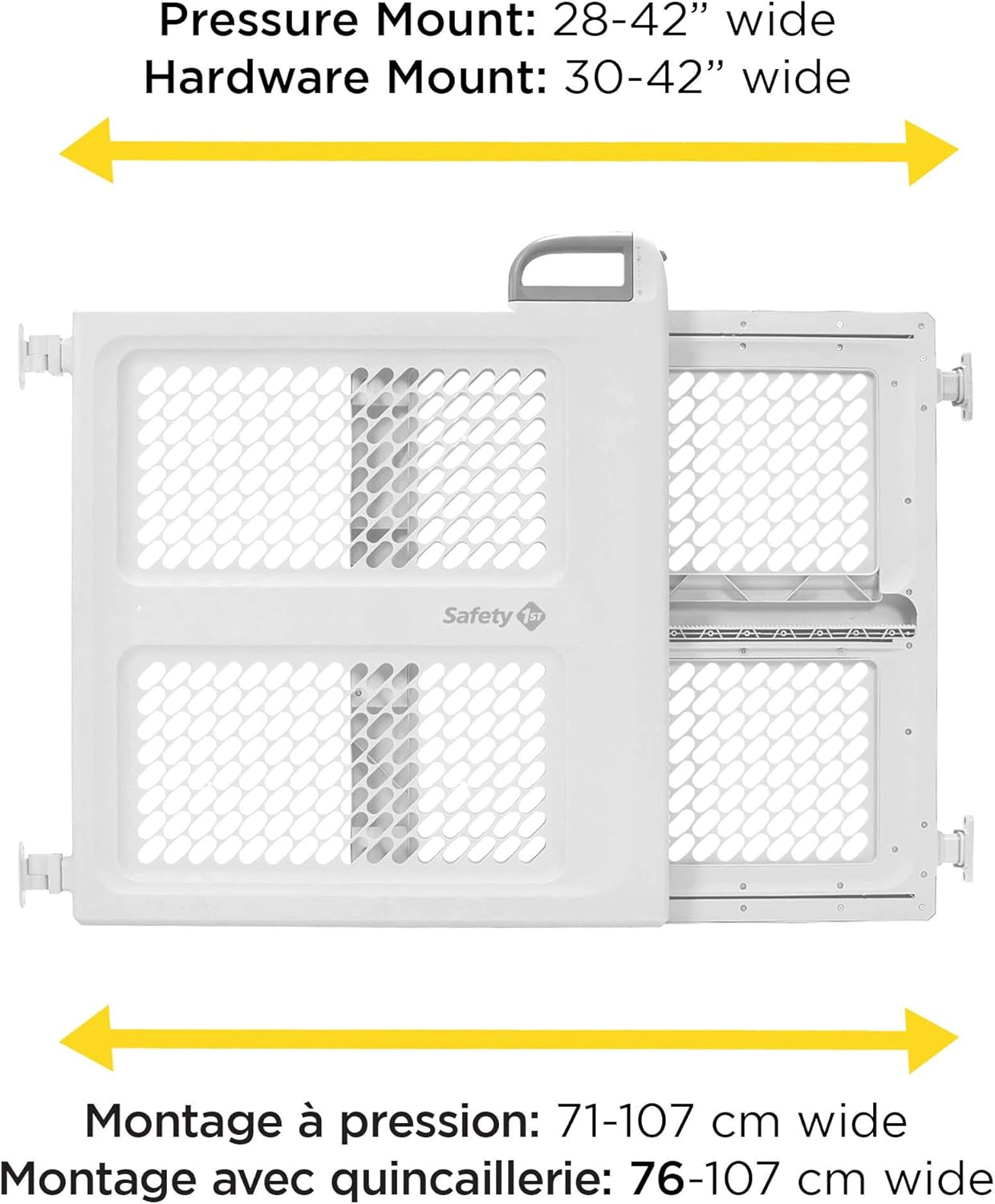 Lift, Lock and Swing Gate - Pressure or Hardware Installed, Fits Spaces between 28" and 42" Wide, 28" Tall, White