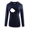 Maternity Nursing Hoodie Long Sleeve Striped Pregnant Women Tops Breastfeeding Sweatshirt Nurse Clothes for Spring Autumn