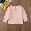 2019 Baby Spring Autumn Clothing Toddler Kid Baby Girl Long Sleeve T-Shirt Ruffle Blouse Warm Tops Pullovers Solid Outfit 1-7T