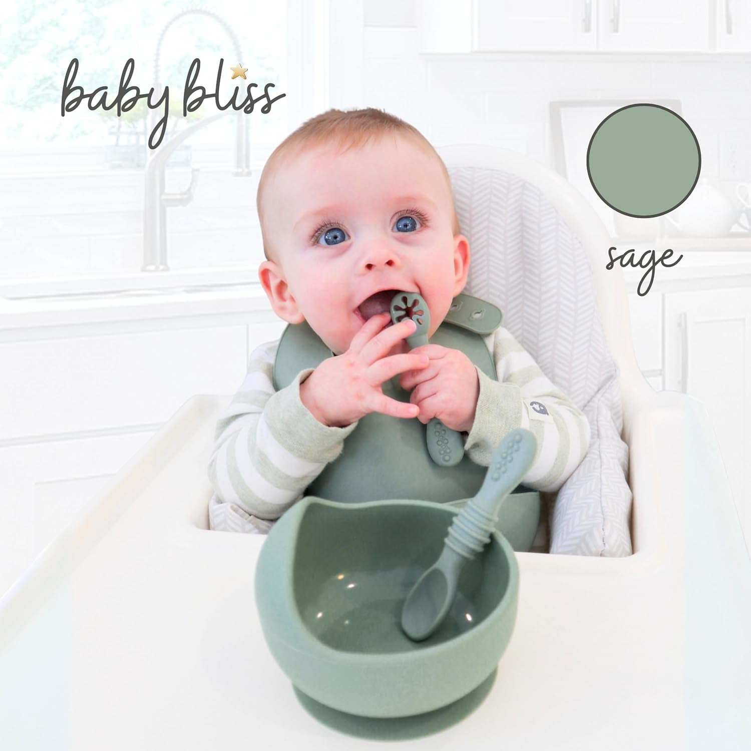 6 Piece Suction Bowls & Training Spoons, 100% Food Grade Silicone Feeding Set, Self Feeding Bowl and Utensils for Led Weaning, BPA Free