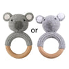 BPA Free Baby Wooden Teether Crochet Cartoon Baby Rattle Toys Wooden Ring Rodent Toys Mobile Gym Kids Newborn Educational Toys