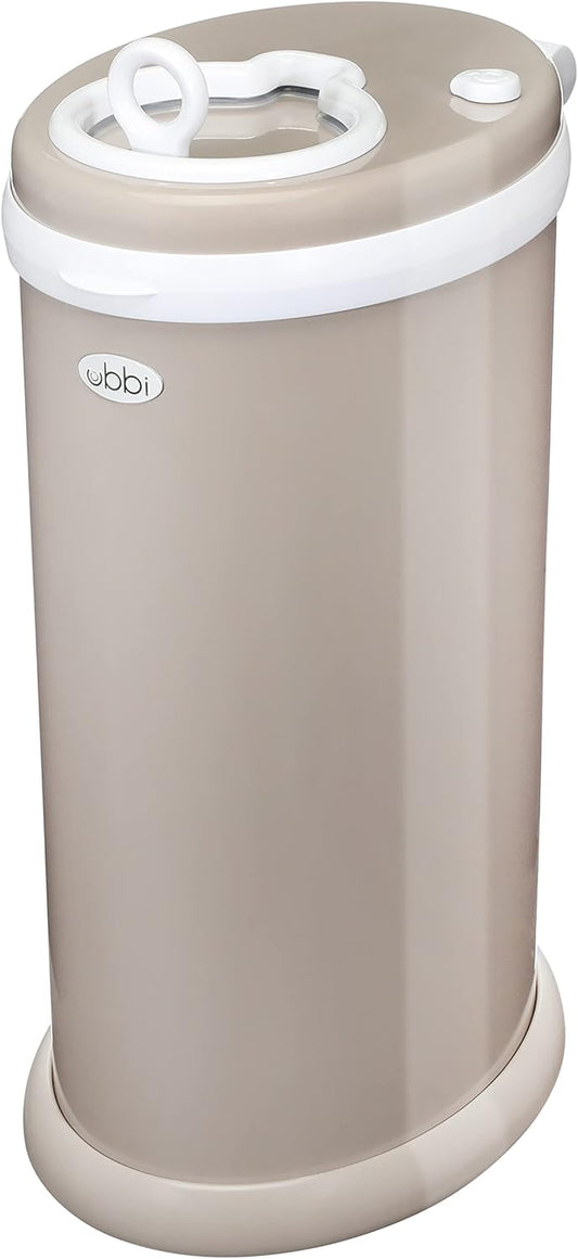 Steel Odor Locking, No Special Bag Required Money Saving, Awards-Winning, Modern Design Registry Must-Have Diaper Pail, Taupe