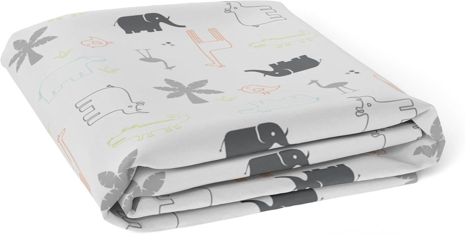 Baby 100% Breathable Cotton Percale Baby Crib Sheet, Fully Elasticized - Made in Canada 28" X 52" Multi Jungle Animal