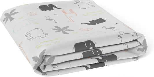 Baby 100% Breathable Cotton Percale Baby Crib Sheet, Fully Elasticized - Made in Canada 28" X 52" Multi Jungle Animal