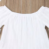 2019 Baby Summer Clothing 1-6Y Toddler Kids Baby Girls White off Shoulder Tops T-Shirt Denim Pearl Long Pants Jeans Outfits Set