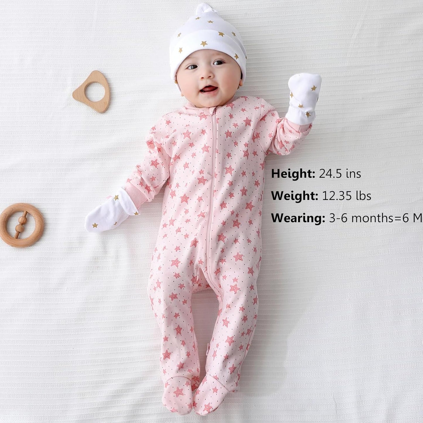 Newborn Baby 2-Way Zipper Romper Cotton One-Piece Jumsuit 3-Pack, 0-24 Months