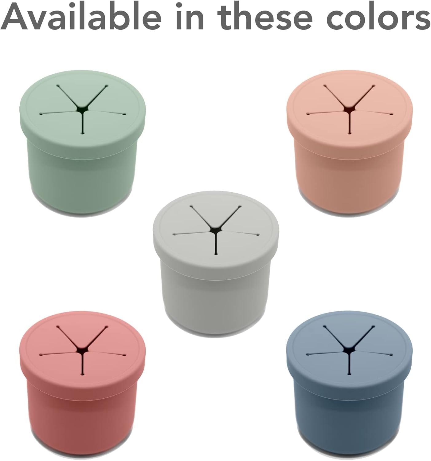 Nouka Spill-Proof Snack Cup | Comes with a Lid | 100% Food-Grade Silicone | Soft & Perfect for Snacking | Dishwasher Friendly | Soft Blush | Size 12 Oz
