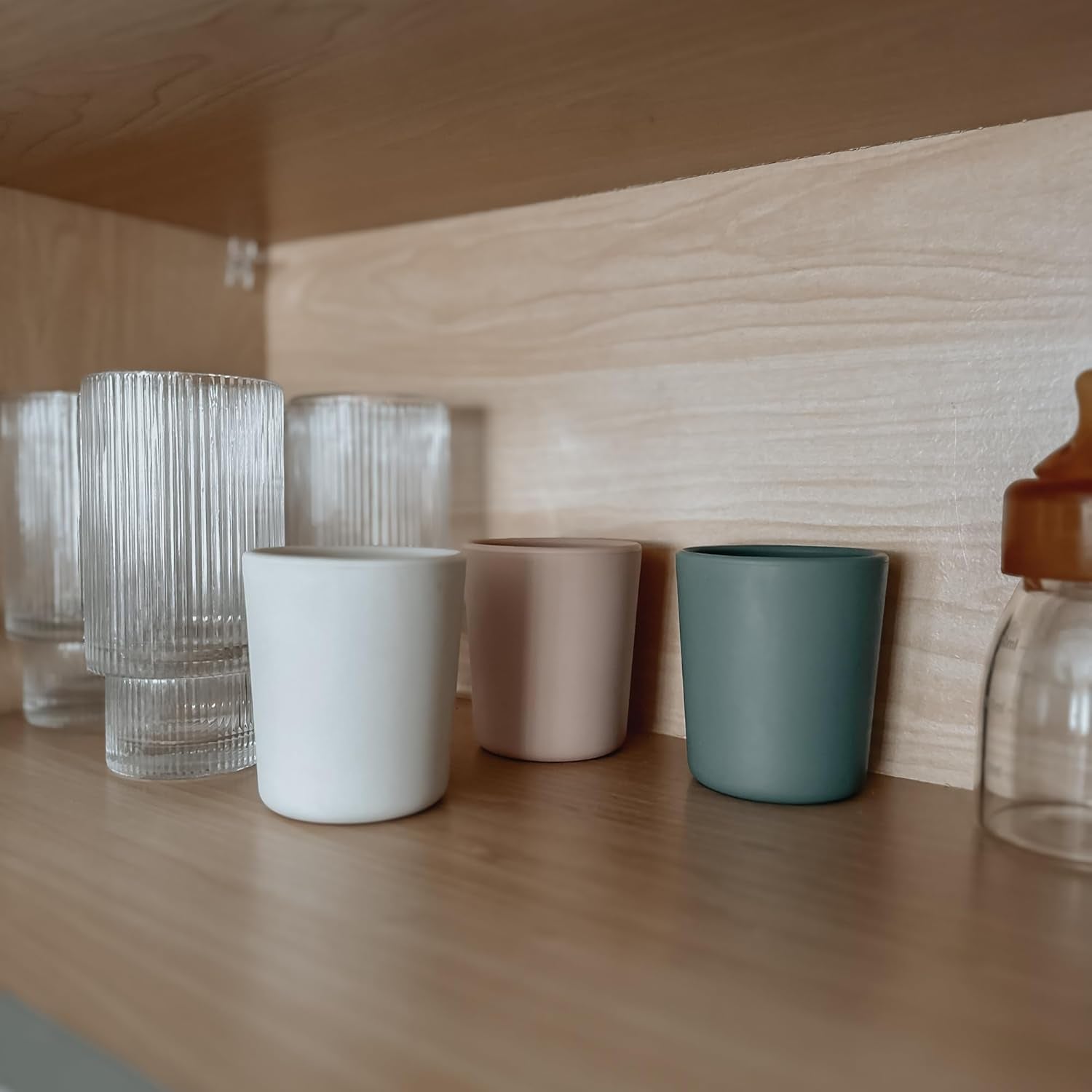 Nouka My First Cup | 100% Food-Grade Silicone | Small Design Is Easy to Hold | Non-Slip & Soft | Dishwasher Friendly | Deep Moon | Size 6 Oz
