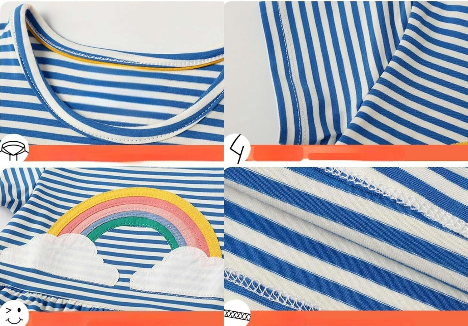 Toddler Summer Dress, Little Girls Short Sleeve Cotton Casual Dresses Clothes 2-8 Years