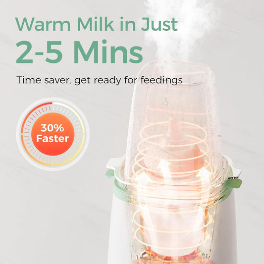Smart Baby Bottle Warmer & Steam Bottle Sterilizer, Fast Baby Milk Warmer with Accurate Temperature Control and Automatic Shut-Off, Multifunctional Bottle Warmers for Breastmilk or Formula