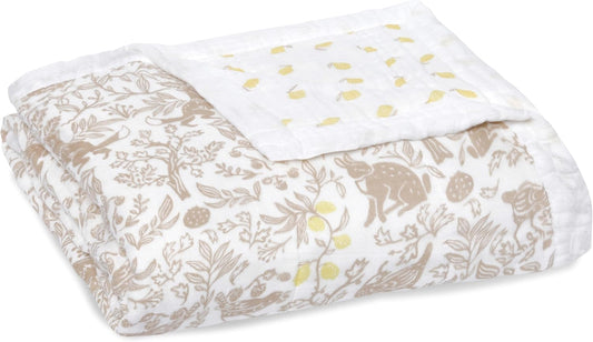 Silky Soft Bamboo Viscose Baby Blanket, Crib Bedding for Newborn Baby and Toddler, Nursery Blanket for Boys and Girls, Baby Registry and Shower Gift, Natural Woodland