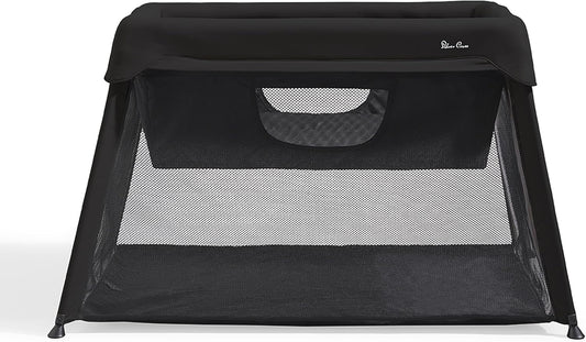 Slumber 3-In-1 Travel Crib - Multi-Use, Converts from Bassinet to Crib to Playard - Portable, Lightweight, Easy to Pack with Comfortable Mattress, for Infants to Toddlers, Black