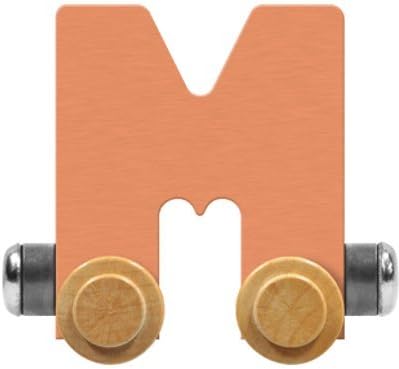 Nametrain Pastel Letter Car M - Made in USA (Orange)
