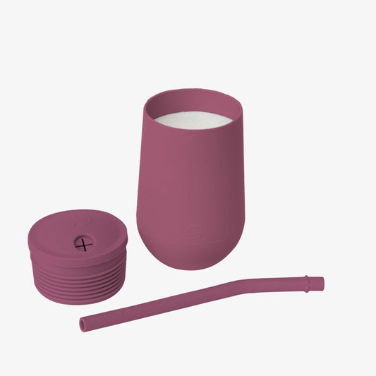Happy Cup + Straw Training System (Mauve)- 100% Silicone Training Cup for Toddlers + Preschoolers - Designed by a Pediatric Feeding Specialist - 24 Months+