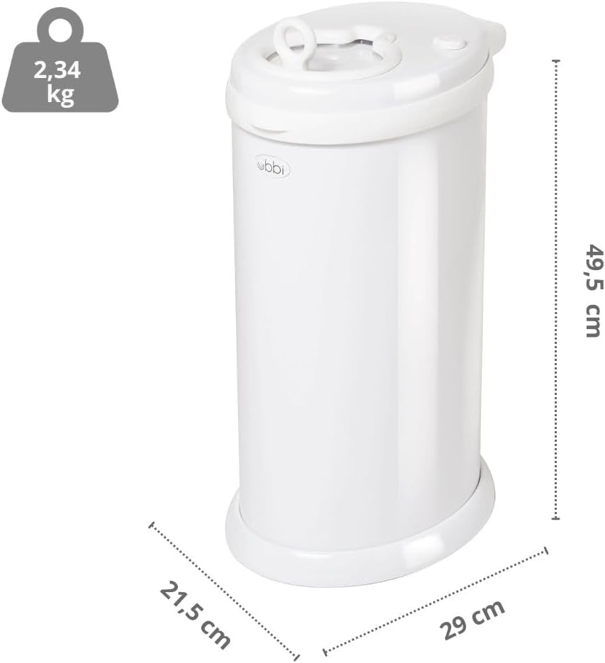 Steel Diaper Pail, White