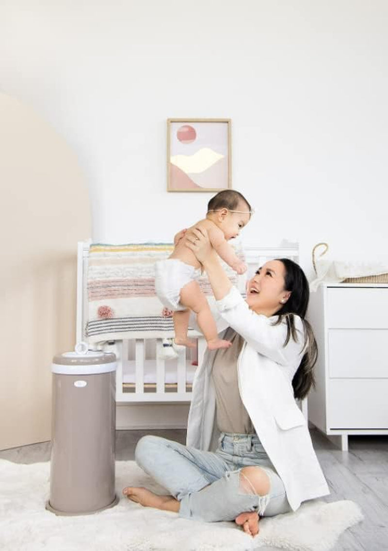 Steel Odor Locking, No Special Bag Required Money Saving, Awards-Winning, Modern Design Registry Must-Have Diaper Pail, Taupe