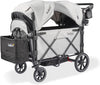 Caravan V3, Avalon Gray - Stroller/Wagon for Kids & Babies - Seats 2 Passengers or 200 Lbs. Total Weight Capacity. - Reclining Seats, Full-Coverage Sun Canopies, Height-Adjustable Handlebar