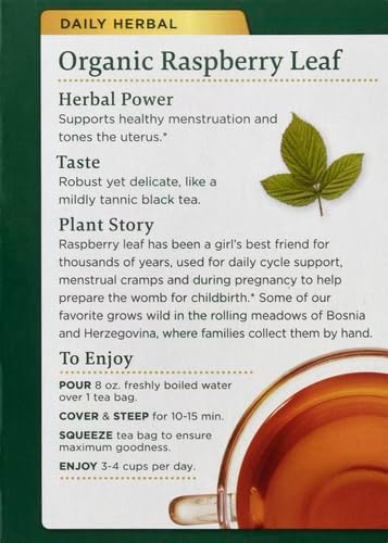 Organic Raspberry Leaf Herbal Tea - 16 Tea Bags