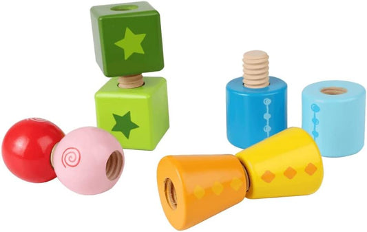 - Twist and Turnables Wooden Building Block Set