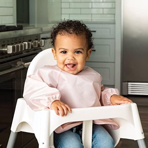 Mess Proof Baby Bib, 2 Pack Long Sleeve Bib Outfit, Waterproof Bibs for Toddlers, Machine Washable, Tug Proof