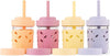 Kids & Toddler Cups | the Original Glass Mason Jars 8 Oz with Silicone Sleeves & Silicone Straws with Stoppers | Smoothie Cups | Spill Proof Sippy Cups for Toddlers