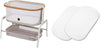 Iora Bedside Bassinet, Horizon Sand & Iora Bedsheets 2Pk – White