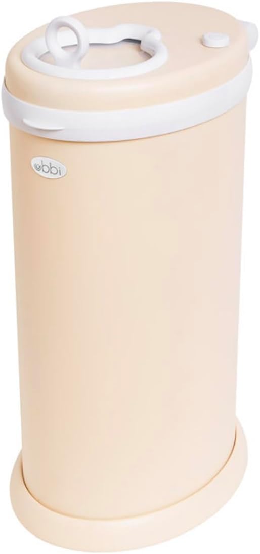 Stainless Steel Diaper Pail, Odor Locking, No Special Bag Required, Award-Winning, Registry Must-Have, Oat Milk (Matte)