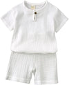 Toddler Baby Boy Clothes Set Cotton Linen Summer Outfits Short Sleeve T-Shirt Shorts Set 2Pcs Boy Clothes Outfits