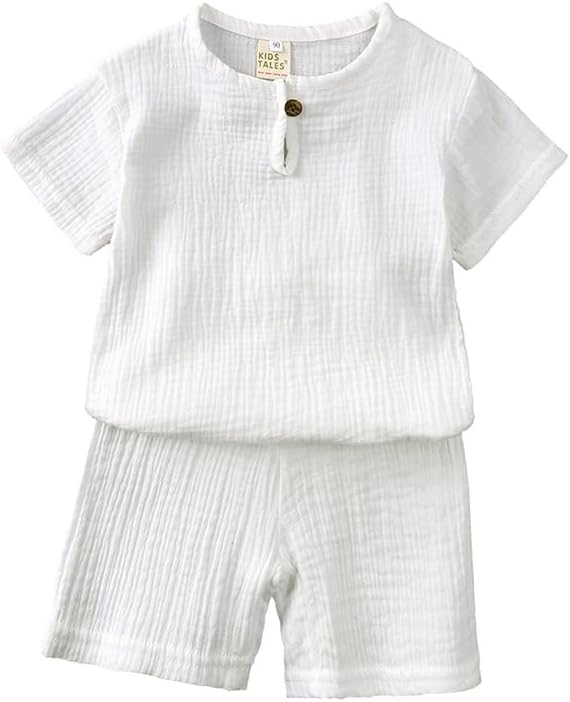 Toddler Baby Boy Clothes Set Cotton Linen Summer Outfits Short Sleeve T-Shirt Shorts Set 2Pcs Boy Clothes Outfits