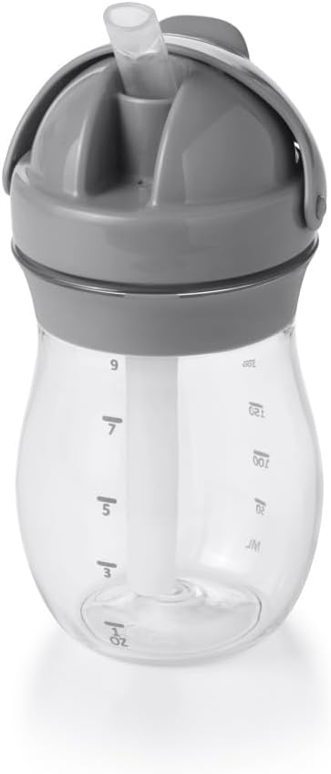 - Transitions Straw Cup - Spill-Proof No Mess - Transition from Bottle, Breast Feeding Sippy Cup - 9 Oz - Gray