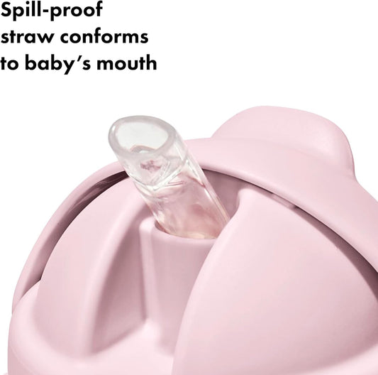Tot - 6 Oz Transitions Straw Cup with Removable Handles - Spill-Proof Sippy Cup for Toddler from 4 Months and up - Blossom - 63164100