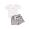 2020 Baby Summer Clothing Newborn Infant Baby Boy Girl Clothes Short Sleeve Tops T-Shirt Striped Pants 100% Cotton Outfits