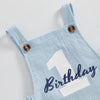 Infant Baby Girl Boy Birthday Overalls Romper Number and Letter Print Summer Adorable Elastic Band Jumpsuits 6-18M