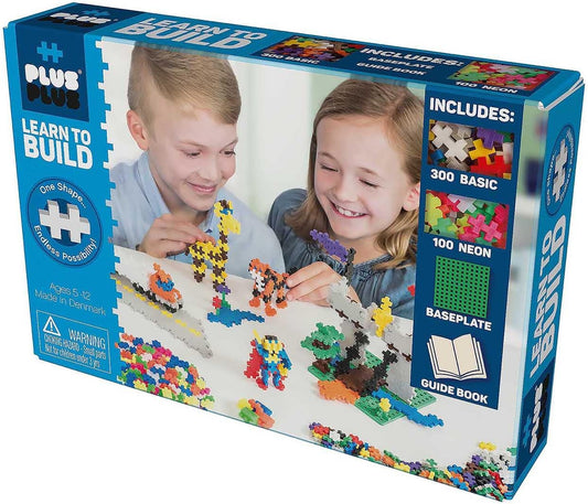 - Learn to Build Basic - 400 Pieces - Creative Building and Construction Set - Mix of Basic and Neon Colors in a Box - Kids 5 to 12 Years - P5014