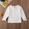 2019 Baby Spring Autumn Clothing Toddler Kid Baby Girl Long Sleeve T-Shirt Ruffle Blouse Warm Tops Pullovers Solid Outfit 1-7T