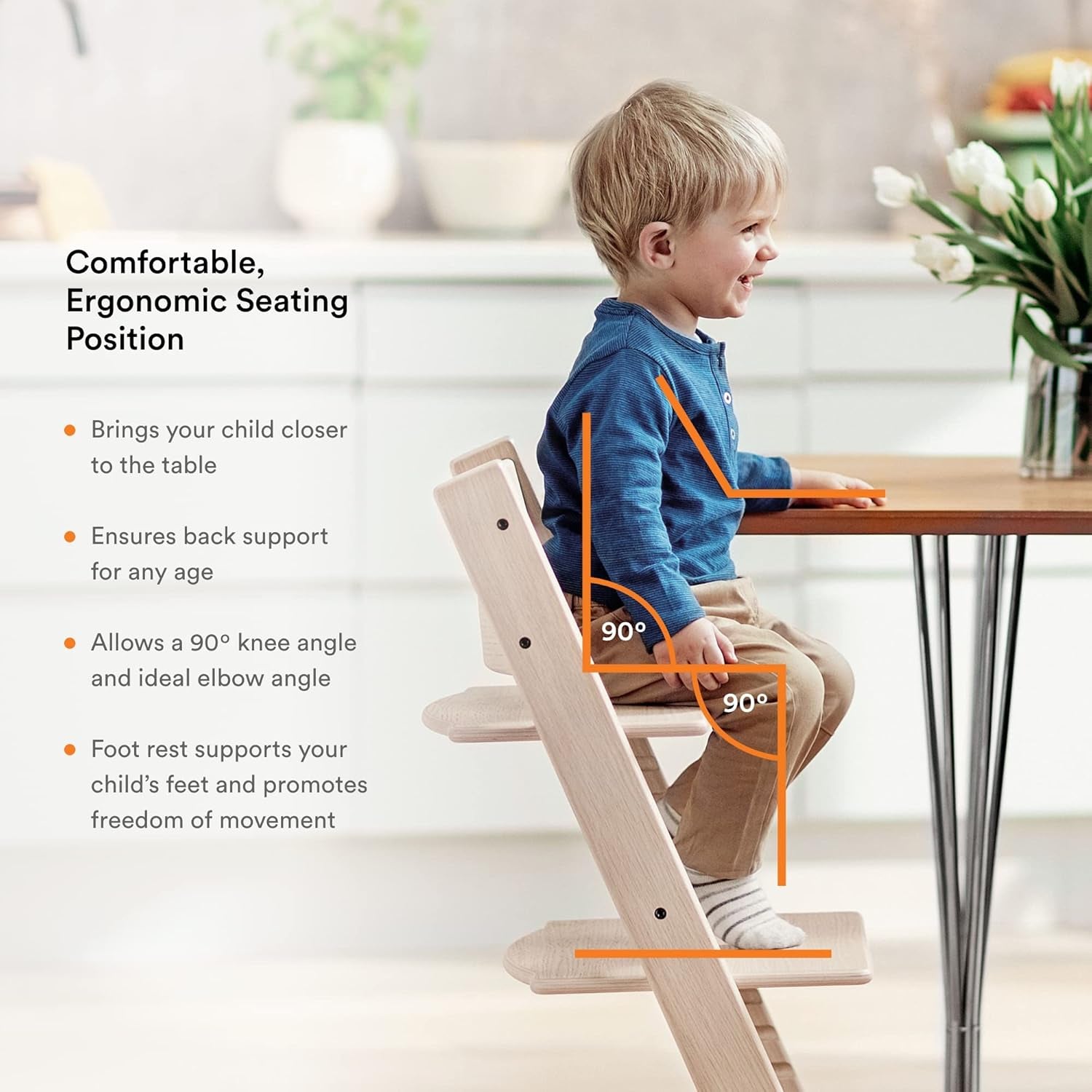 Tripp Trapp Chair from , Fjord Blue - Adjustable, Convertible Chair for Toddlers, Children & Adults - Convenient, Comfortable & Ergonomic - Classic Design