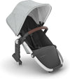 Rumbleseat V2+ Second Lower Seat/Compatible with Vista V2 and Vista V3 / Adapters, Bumper Bar, Bug Shield Included/Stella (Grey Brushed Melange/Silver Frame/Chestnut Leather)