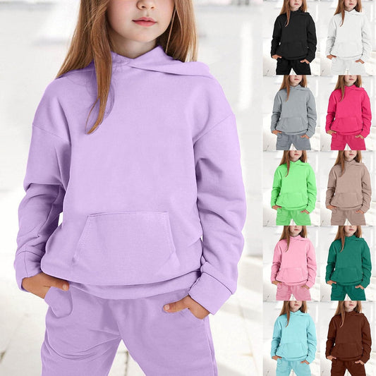 Toddler Kids Sweatsuit Girls Boys 2 Piece Tracksuit Jogging Outfits Set Hooded Sweatshirt and Jogger Sweatpants Clothing Sets