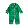 REDWOON Infant Baby Girl Boy Silk Jumpsuit Pajamas Short/Long Sleeve Button-Up Satin Pjs Footie Romper Pajama Nightgown