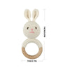 OOTDTY Crochet Elk Bunny Rattle Toys Wooden Baby Pram Clip Baby Gym Stroller Hanging Pendant Newborn Crib Mobile Rattle Toys