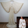Long Train Maternity Photo Shoot Maxi Gown Dress Evening Party Costume Boho Beige Dresses for Pregnant Woman Props